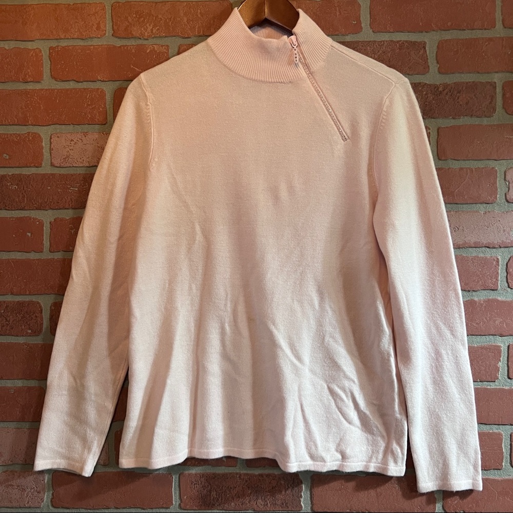 Sparkle zipper High Neck Soft Sweater